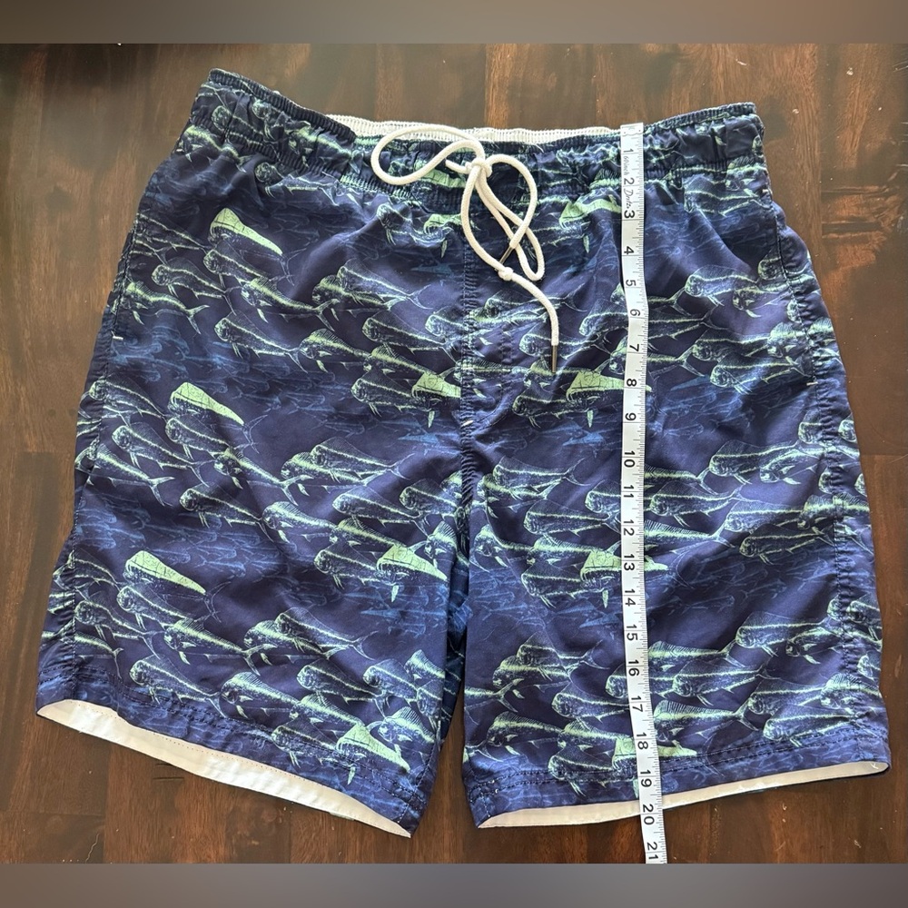 Margaritaville Blue and Green Swim Shorts With Mahi Mahi Print Size L